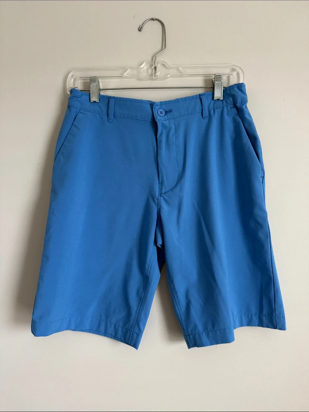 Boys Performance Golf Stretch Lightweight Straight Fit Shorts Blue